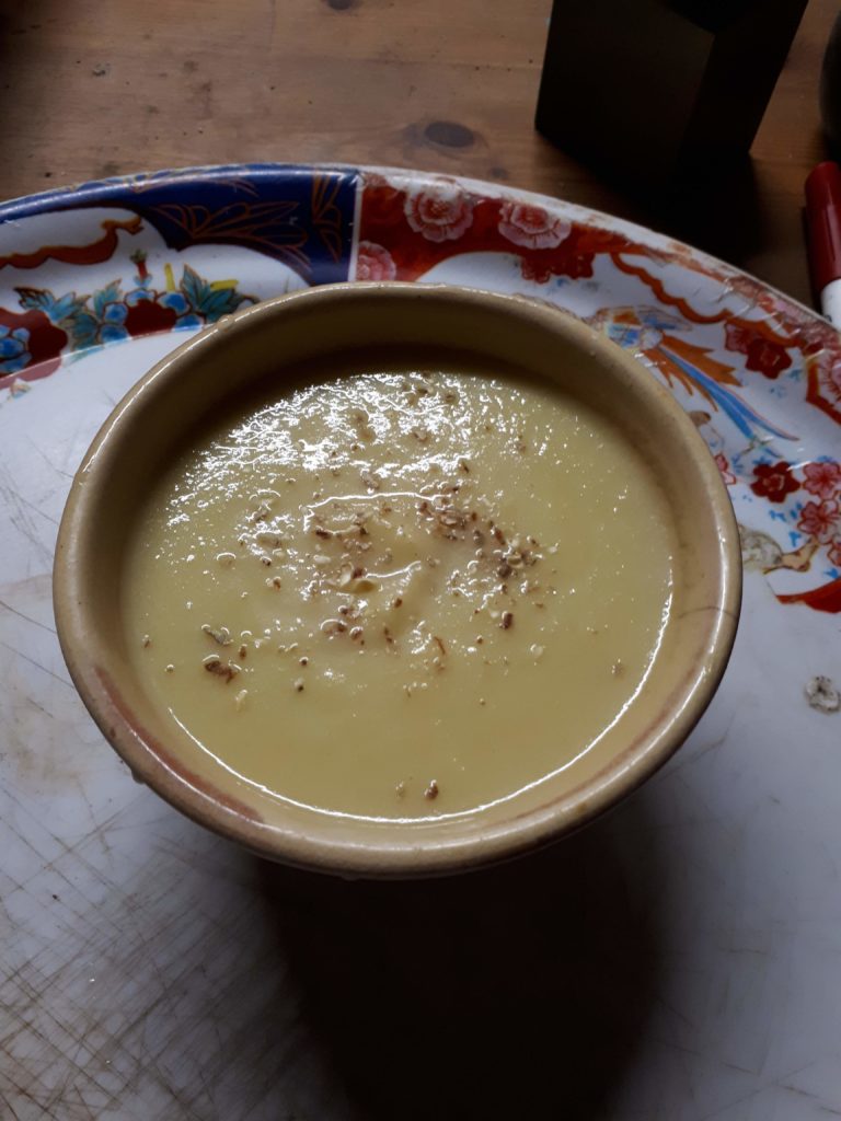 Soupe de chayotte (ou christophine) au lait de coco