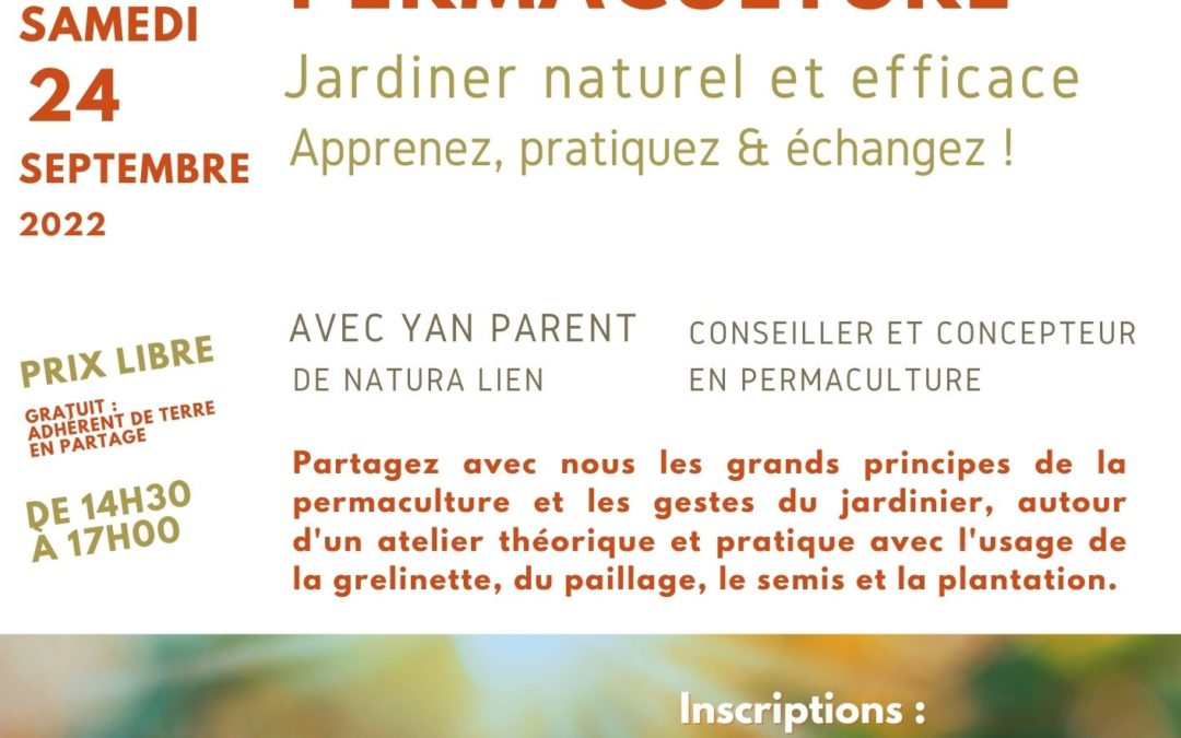 24/09 : Atelier « Permaculture, jardiner naturel et efficace »