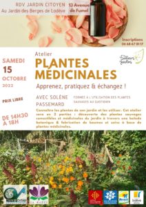 15/10 : Atelier Plantes médicinales @ Jardin des Berges