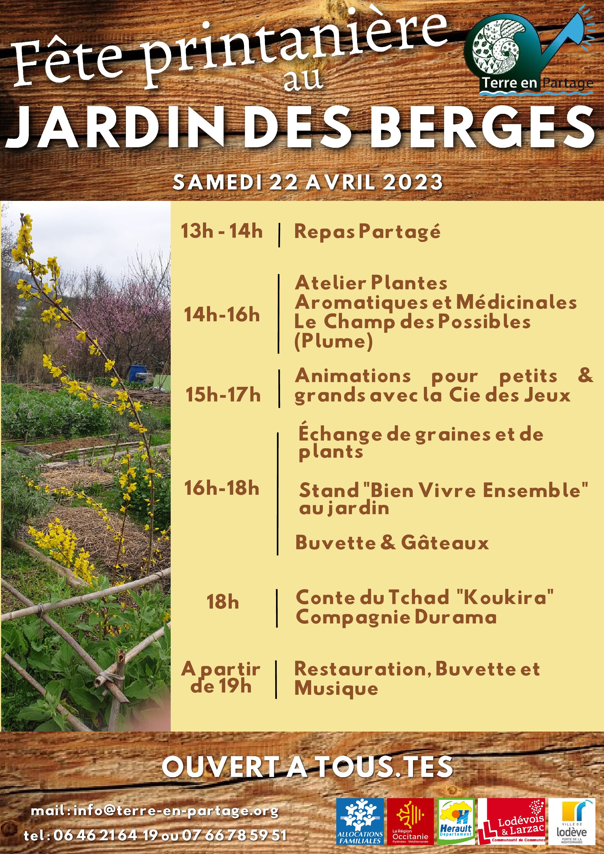 22 avril : fête printanière au jardin des berges