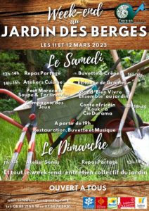 11 et 12 mars : week-end printanier au jardin des berges @ Jardin des Berges